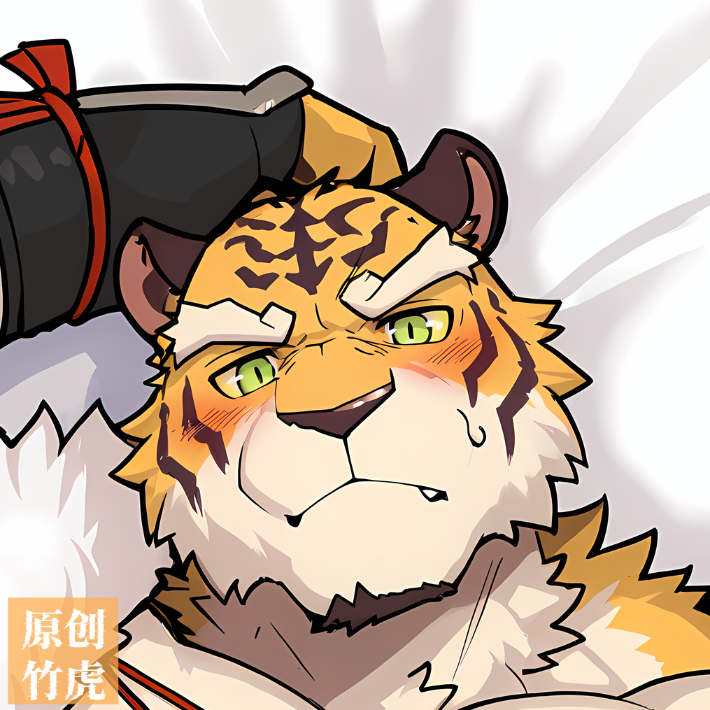 原创-福瑞furry兽人等身抱枕芯套胸腹肌人形百剑讨妖传绮谭竹虎