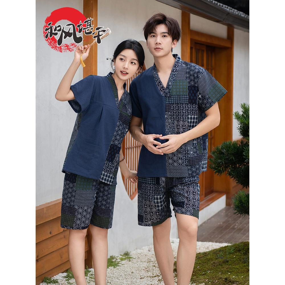 国风 民族风女士加胸垫亲子儿童汗蒸桑拿服按摩推拿男款浴服汉蒸
