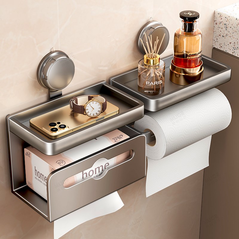 吸盘化妆室卫生纸盒架厕所抽取式卫生纸抽巾盒架卫生卷筒卫生纸置