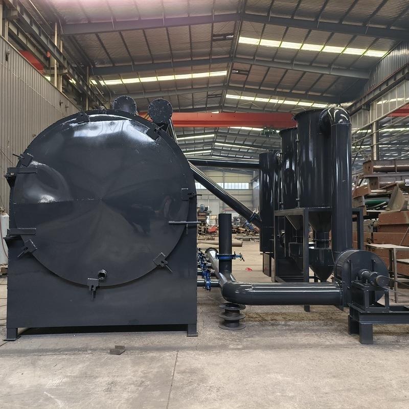 连续式果渣炭化炉卧式炭化炉稻糠酒糟木碳生产设备锯末做木炭机