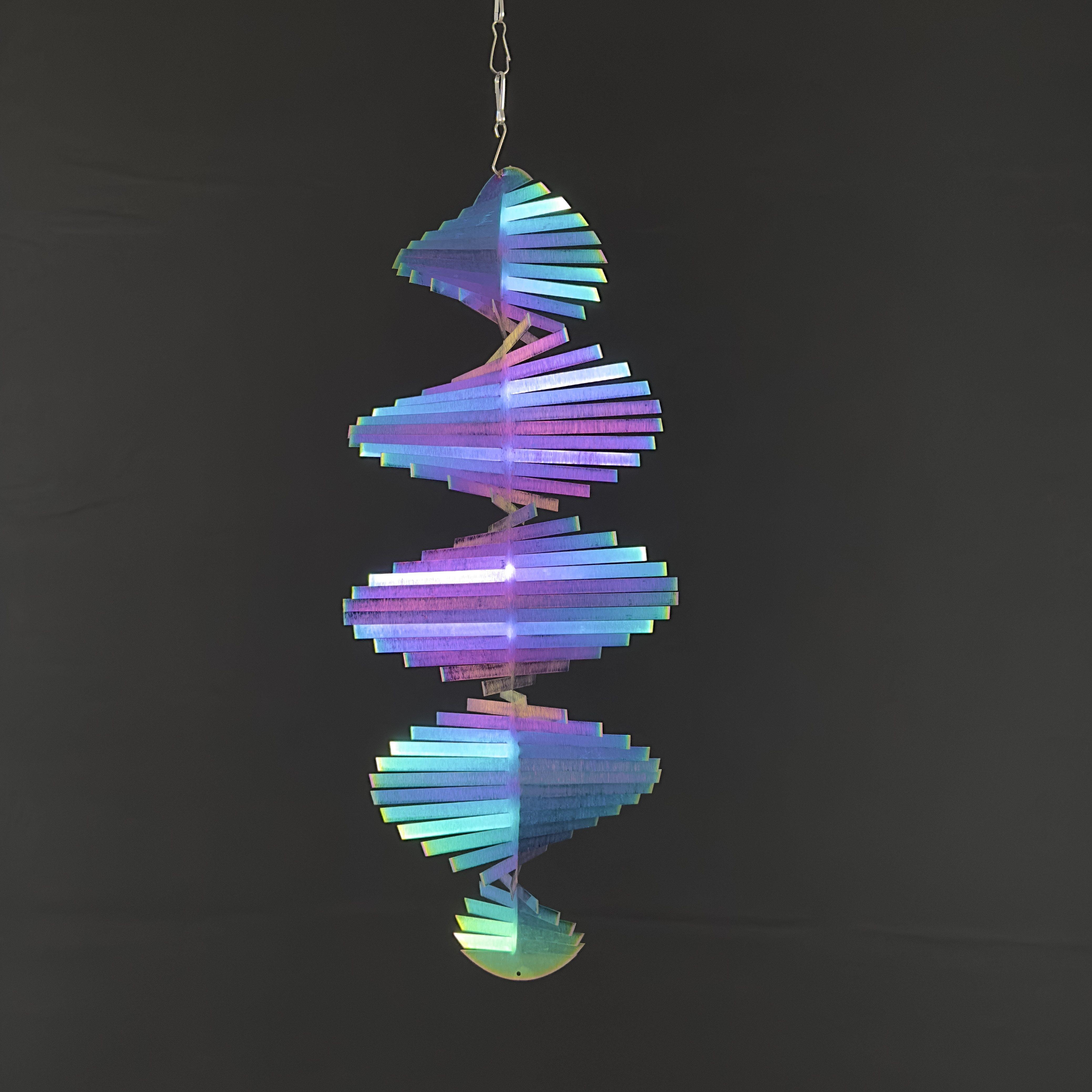 3D风铃炫彩风铃抖音同款3D立体旋转金属不锈钢风铃花园阳台装饰