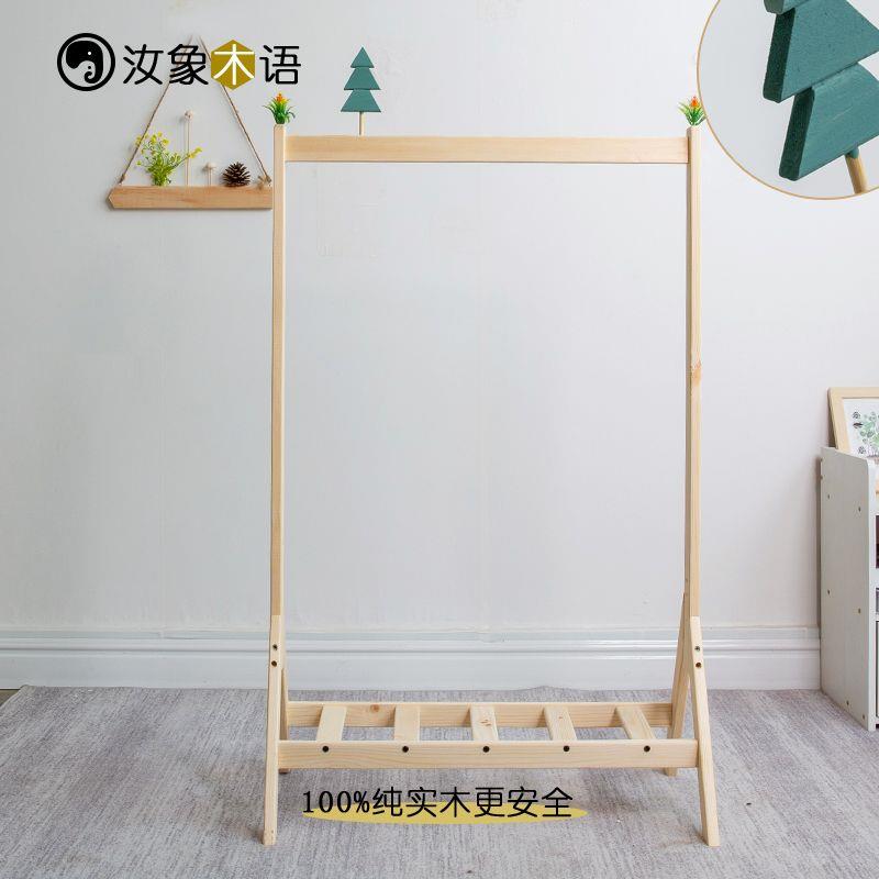 展示架衣架落地卧室网红ins童装架儿童服装店专用落地挂衣架实木图片