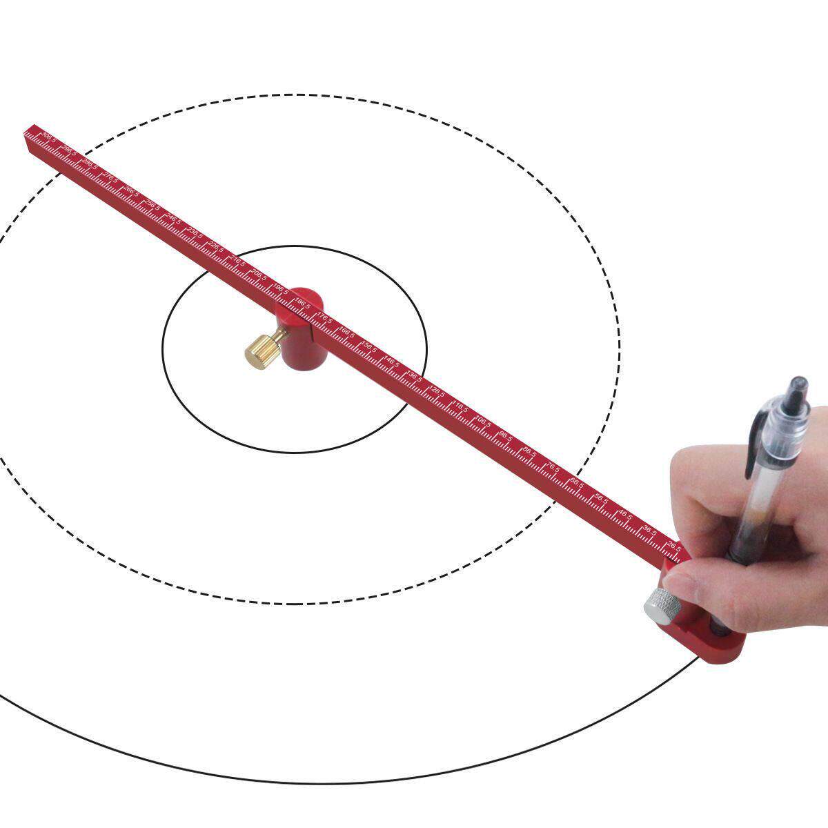 木工划线器360度加长画弧画圆铝合金激光刻度圆规画规木工diy工具