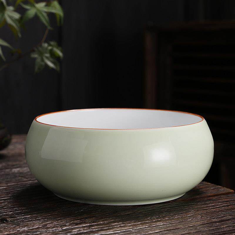 茶洗缸大号特大水盂功夫笔洗茶具盆配件白瓷器高档陶瓷家用品中式
