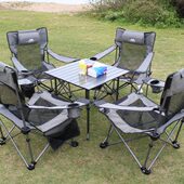 靠背椅坐躺户外件套组合五便携艾两用旅游沙滩休闲折叠桌椅椅躺椅