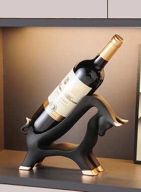 高级感牛气冲g天红酒架牛摆件客厅酒柜餐柜轻奢装饰品电视柜酒托