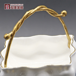 玄關放鑰匙收納入戶擺件進門口招財客廳鞋 瓷 飾創(chuàng)意奢華新中式 柜裝