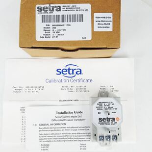 SETRA西特265系列26512R5WD11T1G微压差压传感器变送器0 原装 2.5W