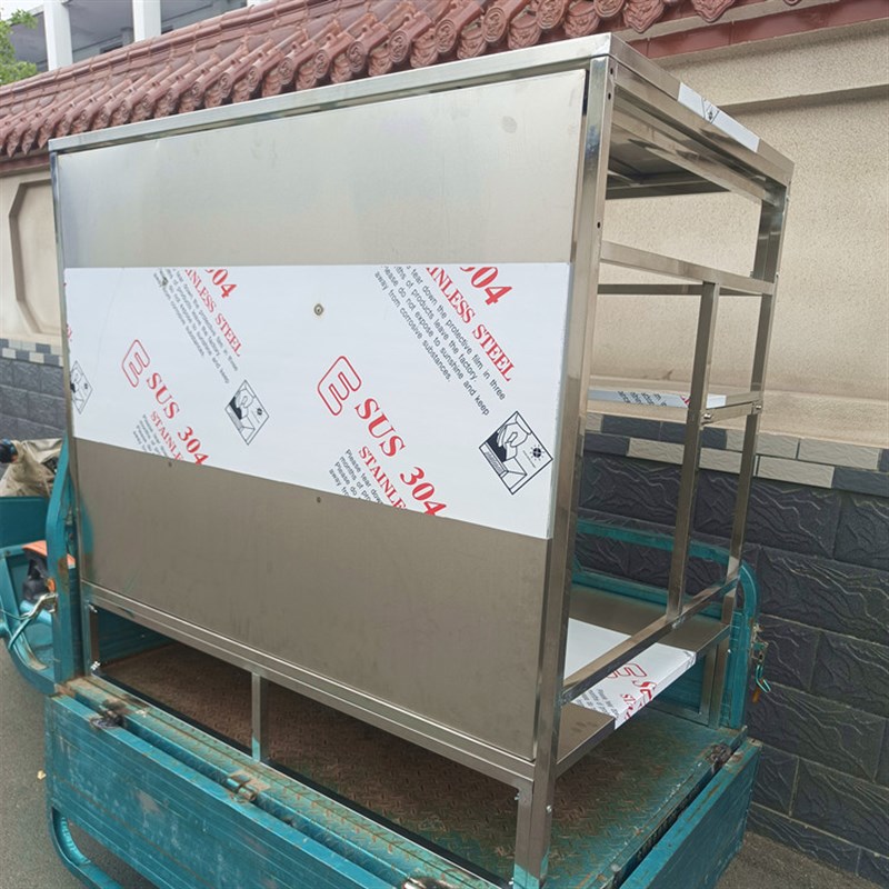 不锈钢三轮车拆装商用小吃车架子摆摊多功能烧烤车麻辣烫煎油炸串