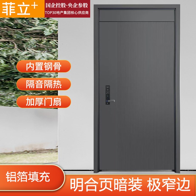 菲立防盗门轻奢甲级家用进户子母大门安全入户安全单门智能指纹锁