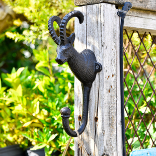 sungmor 饰衣帽钥匙钩壁挂墙饰品 欧式 铸铁羚羊挂钩家居复古玄关装