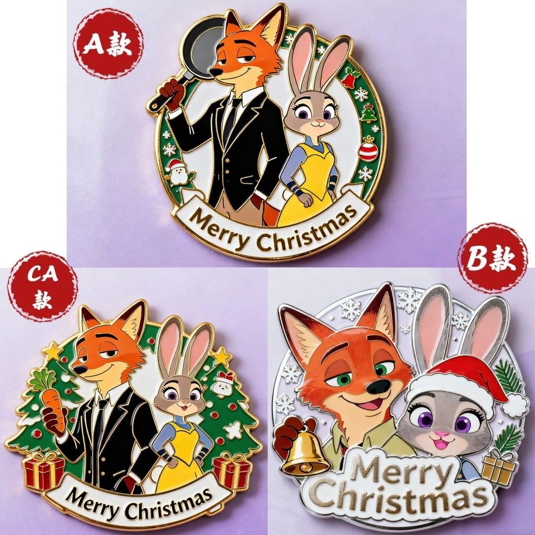 疯狂动物城2联名徽章冰箱贴装饰