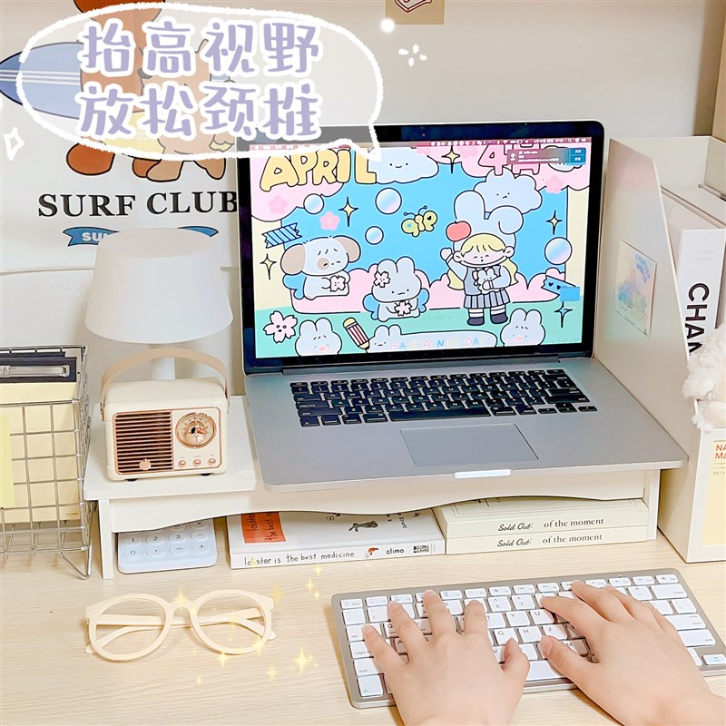 桌面电脑增高架学生宿舍书桌收纳架多层储物柜ins桌上抽屉置物架