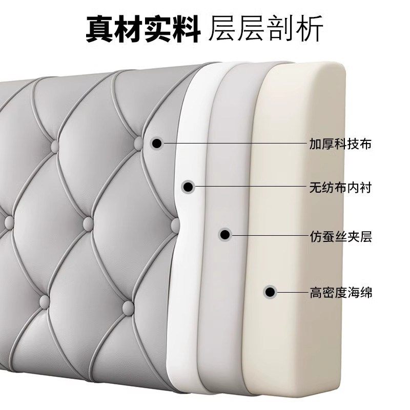 床头软包靠背靠垫靠枕床榻榻米床上靠背垫自粘套罩新款高回弹海绵