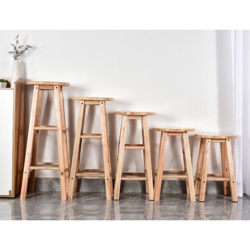 高脚凳实木高凳子吧台梯吧椅原木吧台凳用凳酒吧椅子家用餐桌凳子