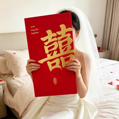 超大红包！巨型囍字结婚利是封