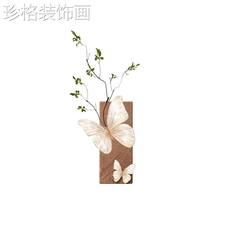 立体蝴蝶中古画风客厅装饰画墙DY-483转角面创意餐厅挂件拐角壁墙图片