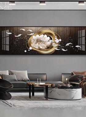 现代轻奢横整LP-20191一幅客厅沙装饰画床卧室头级感九鱼荷花壁高