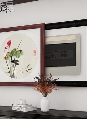 新中电表箱饰画式免打孔遮挡装配电箱LM80065开关电闸国画餐厅家