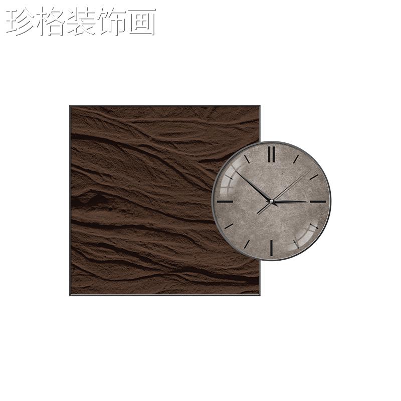 侘抽饰象餐风厅装画简约现代玄寂关客厅钟表挂画WYJK-007轻奢高档图片