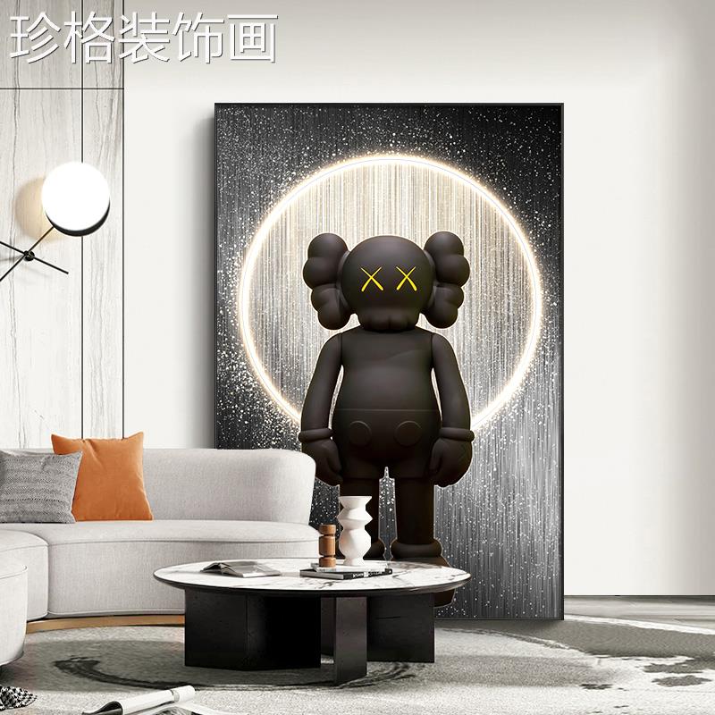 新款kawWYJK-001s入户玄关轻装饰画客厅灯走廊过道力熊l暴ed画挂