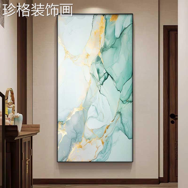 抽术象入户玄关装饰画简正对门走01392挂画蓝色轻奢高档廊艺画现图片