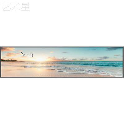 床头装代饰画宿画现简海约酒店民卧LP-21034室背景墙温馨横版挂画