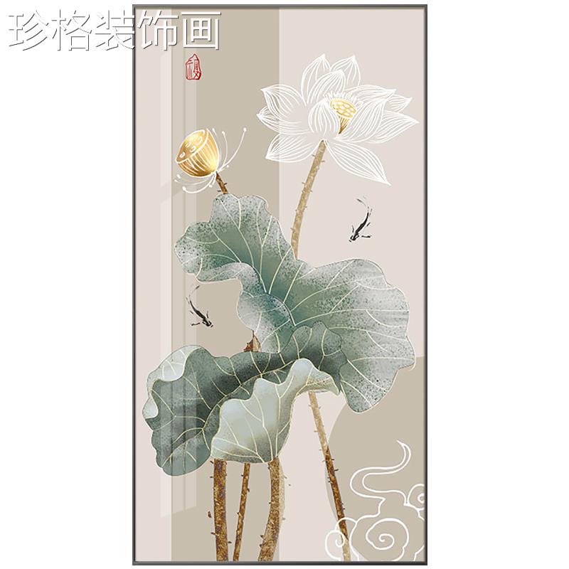 现代简约荷花关装饰画禅意中式YYX-1418玄入面户新走廊尽头墙壁画图片