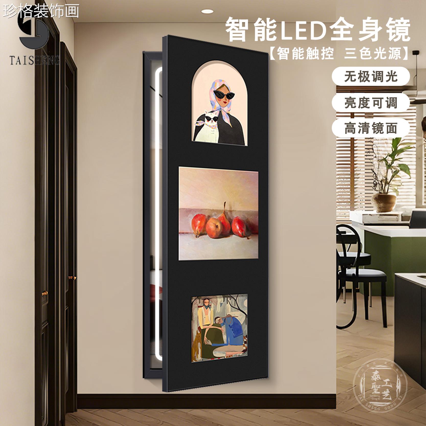 全身镜隐藏式法式中古推风覆25-8-镜古可开子门拉式暗藏式穿衣镜