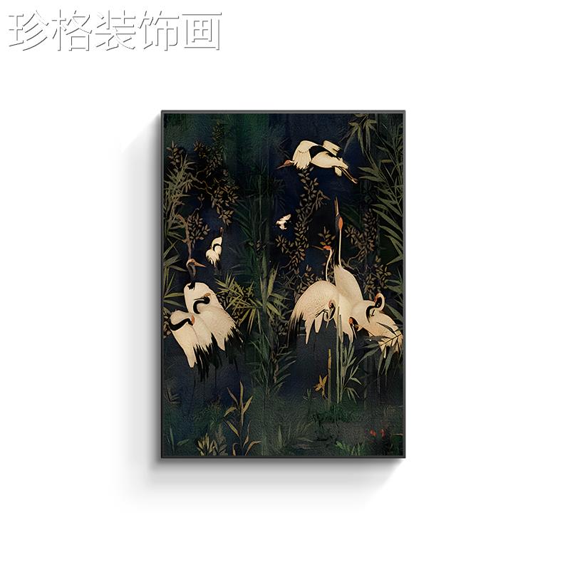 中古风复古玄关装饰画新中式厅CYB24050背景墙落客地小众术进门画