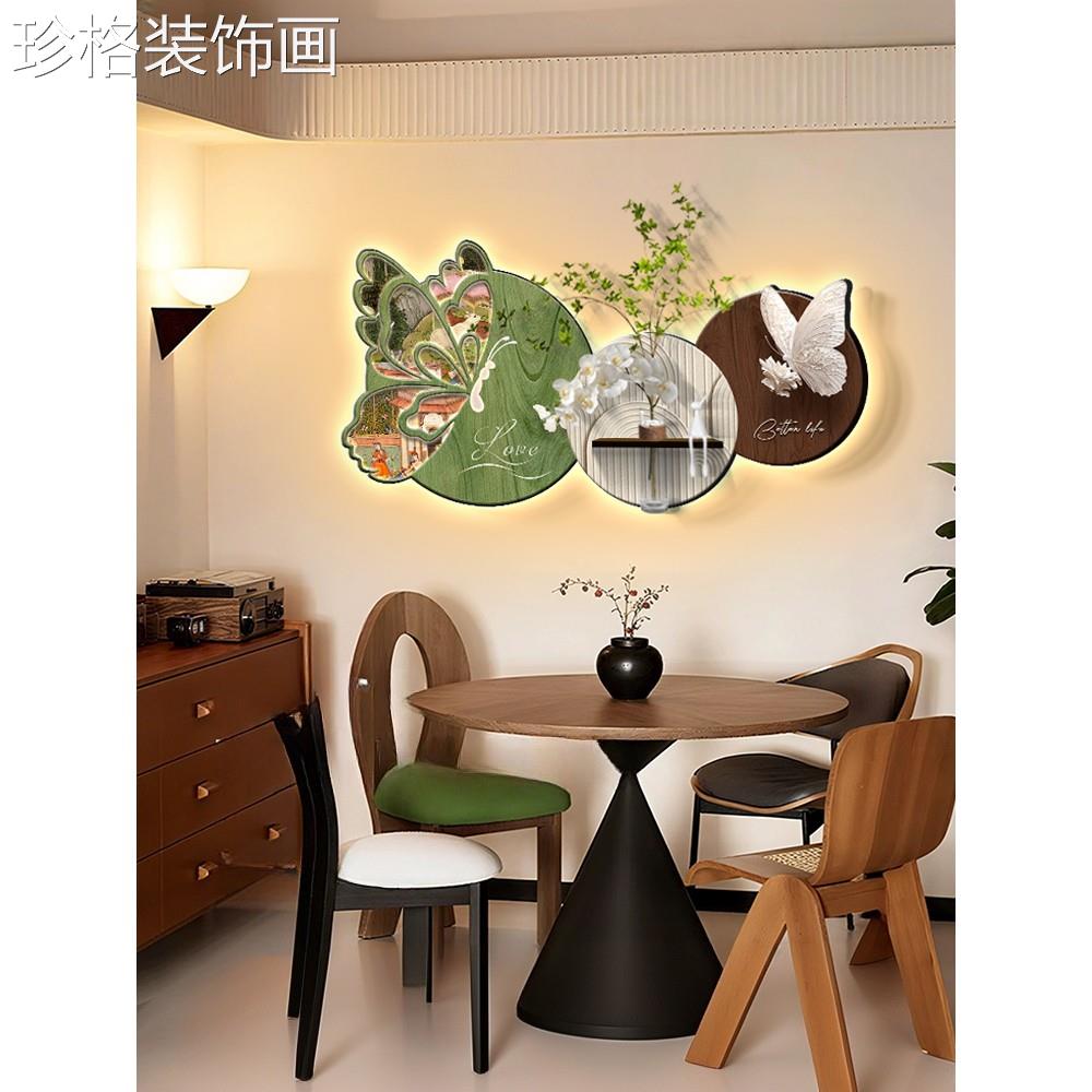 中饰古风客厅沙背景装画壁画灯蝴蝶发法墙式21634164复古水培绿植图片