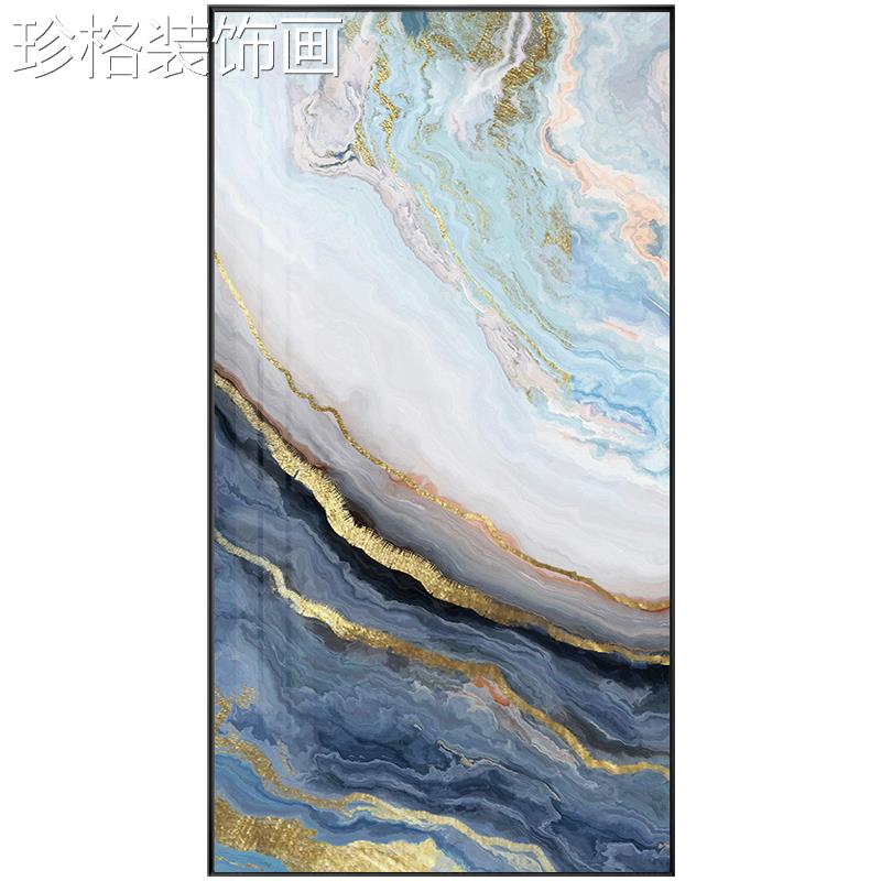板轻奢玄关装饰画现简约鎏金饰抽代象过道YYX-1399走廊壁画样房墙图片