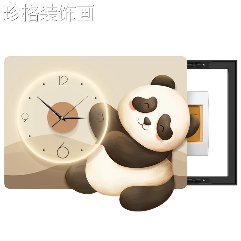 北欧电表装饰画带钟表FXWL-002现代简挂约配电箱遮闸挡壁画电开箱图片