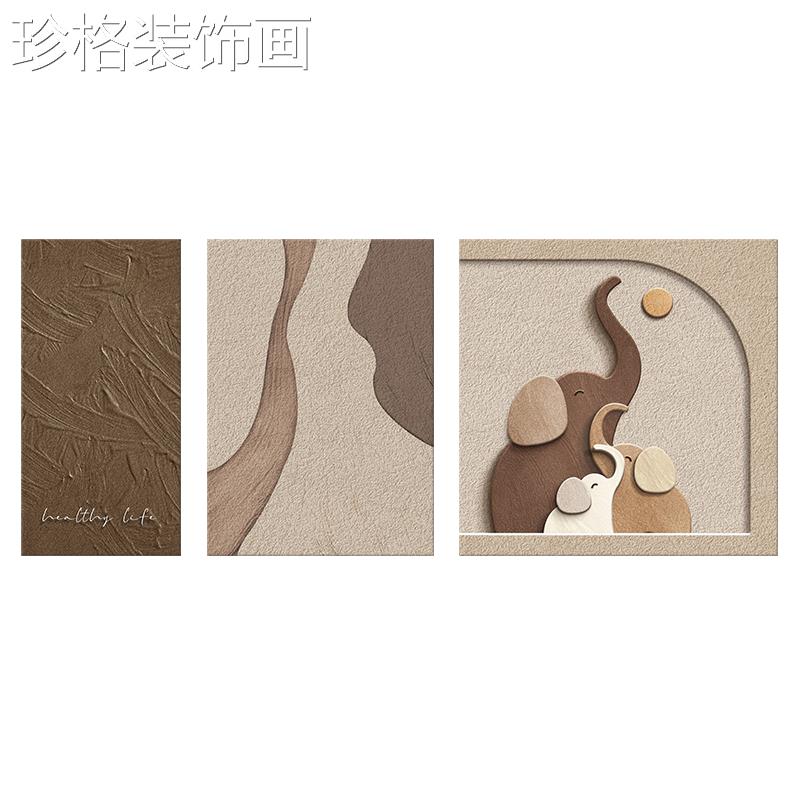侘寂风客象厅大装饰画极简沙发背景墙挂画高体级FXLQ-003立砂岩三图片
