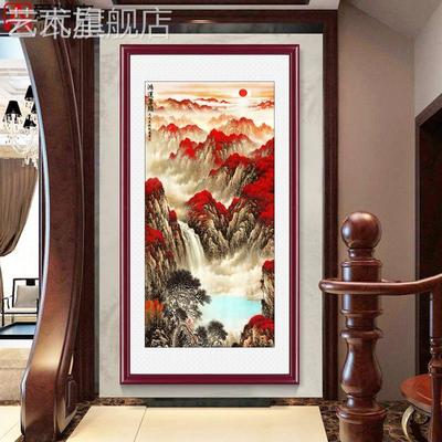 鸿运当国画山水画客厅字玄装画头中式装饰画关办公yw86593室饰挂
