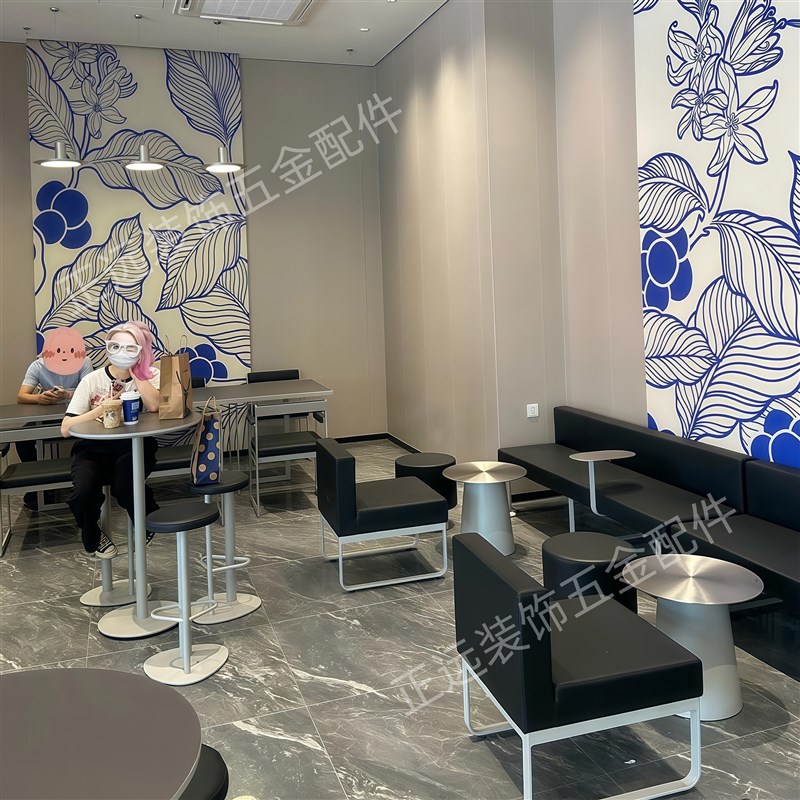 瑞幸吧桌吧凳桌子圆桌高脚凳圆凳椅子奶茶咖啡店吧台长桌网红简约