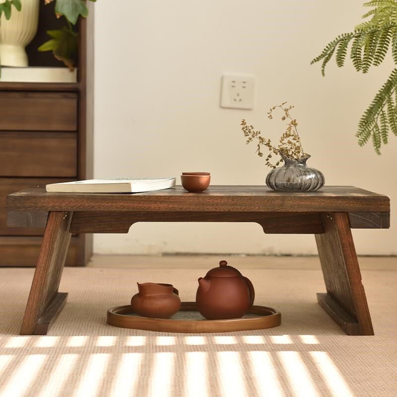 折叠炕桌家用榻榻米小桌子实木飘窗小茶几坐地中式阳台矮桌小茶桌