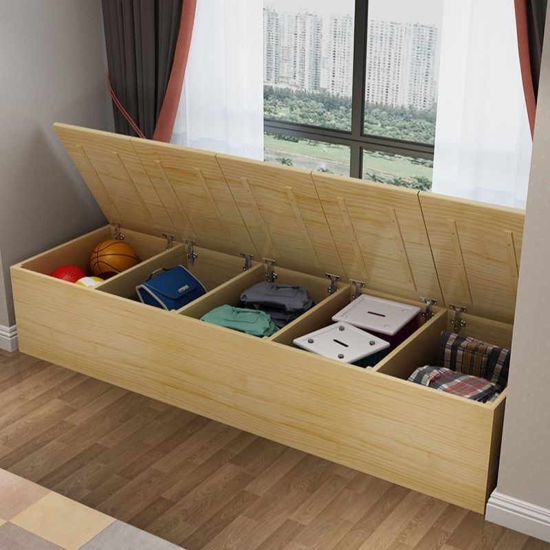 定制阳台储物柜简约实木可坐式矮地柜卧室自由组合榻榻米收纳柜子