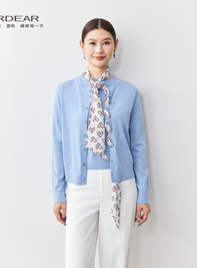 Girdear/哥弟100%绵羊毛极简风圆领长袖百搭显瘦舒适针织衫148061