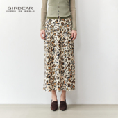 Girdear 哥弟文艺浪漫花卉印花中长款 高腰显瘦A字半身裙1200388