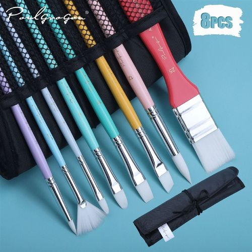 尼龙油画笔套装水彩笔刷圆头平头水粉笔专业美术绘画丙烯排笔毛刷