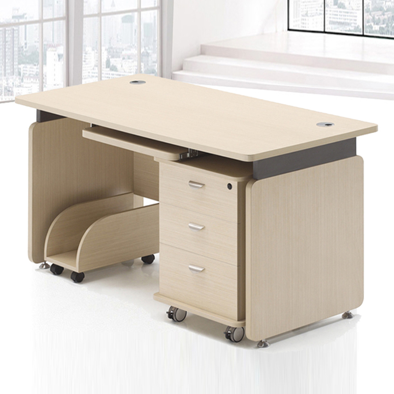 办公桌单人带抽屉职员桌子家用医院写字台式电脑桌椅组合简约现代