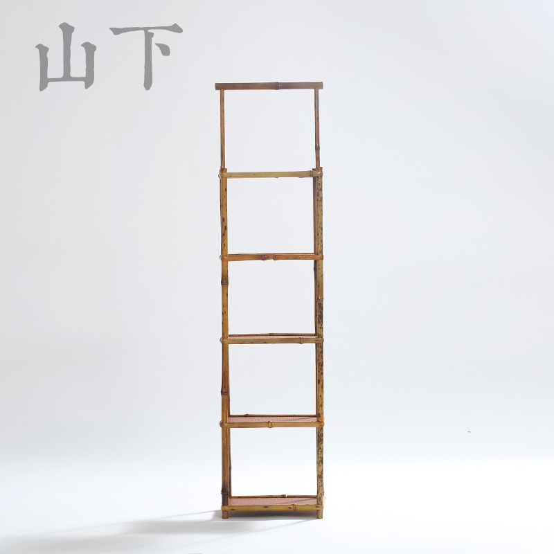 传统明式手提多层竹制茶棚茶w具复古多宝格博古架新中式陈设竹家