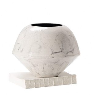 新中式样板间酒店大堂花花器 吧台前台接待台装饰手工陶瓷摆件