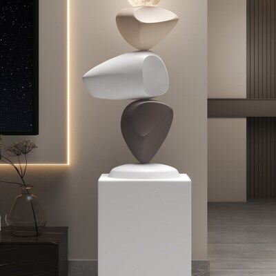 大型客厅电视柜落地石头摆件感寓意好入户高级时来运转艺术装饰品