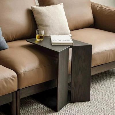 意式极简橡胶木实木边几设计师艺术沙发角几客厅家用卧室床头柜