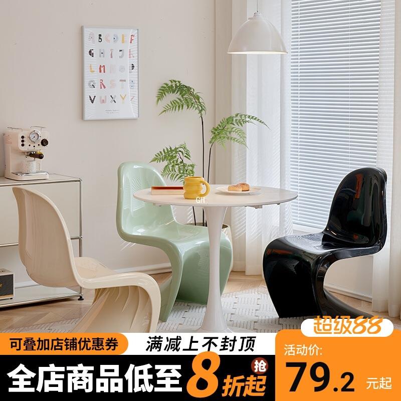 化妆设计师椅凳潘东椅椅靠背椅潘通椅亚克力S餐椅感透明家用