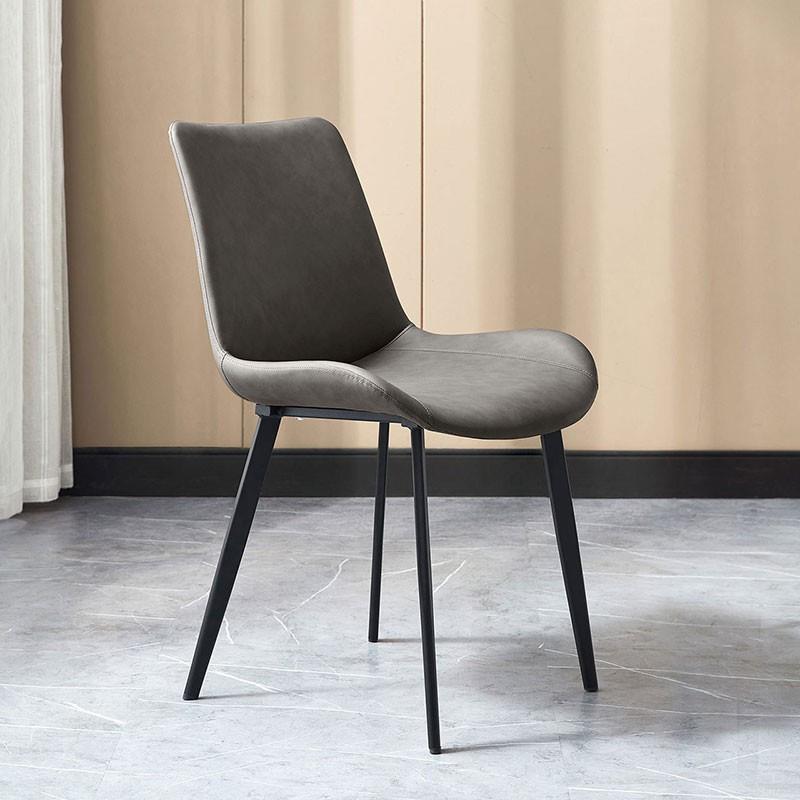 极简意式轻奢皮质餐椅简约现代家用北欧风格餐厅网红餐桌椅子靠背