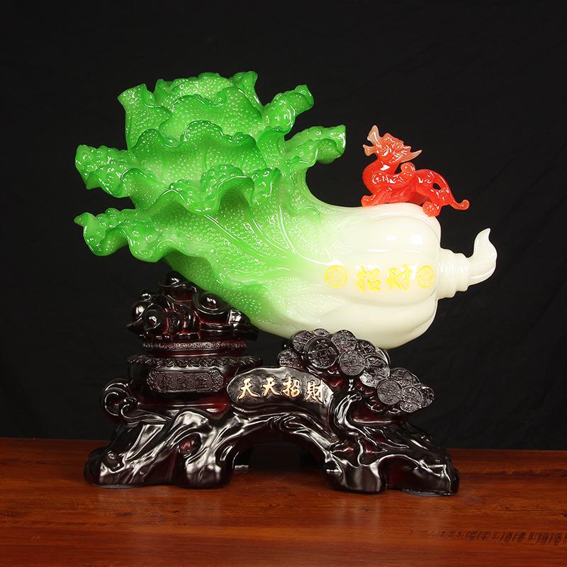 貔貅仿玉白菜天天聚财客厅电视柜酒柜玄关家居装饰品收银台摆件