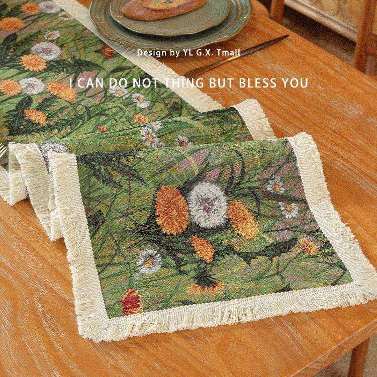 商厢复古绿色桌旗桌布感2024新款餐桌电视柜长条尾毛巾家用,金属材料及制品,金属结构件,淘宝优惠券,粉丝福利购,淘宝优惠卷